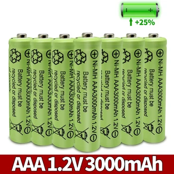 1-20db AAA 3000mAh 3A 1.2 V Ni-MH sárga újratölthető akkumulátor cella MP3 RC Játékok led-es zseblámpa, elemlámpa