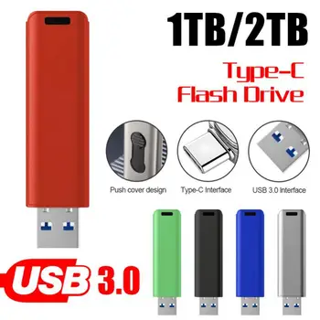 1 tb-os 2 tb-os USB Flash Meghajtó 2 az 1-ben, Pen Drive C-Típusú USB3.0 Pendrive Kettős Meghajtó OTG nagysebességű Fém Memory Stick-PC-Phone Tablet