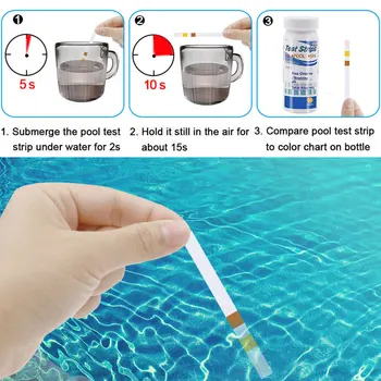 3 az 1-ben 50 Darab Üveg pH-Medence tesztcsíkok Laboratóriumi Tesztelése