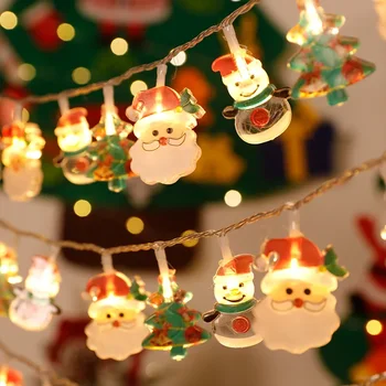 3M Mikulás, karácsonyfa Garland Hóember Elk String Fények, Hóember LED fényfüzér, Karácsonyi Dekoráció, Otthon Díszek