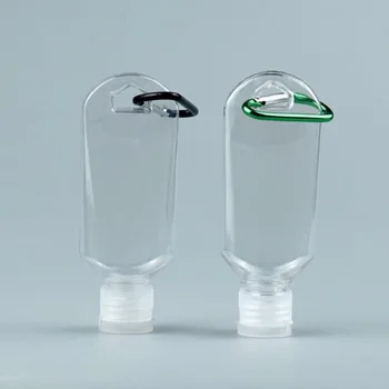 50ml Újratölthető Palack Műanyag Karabiner Horog Palack, Tartály, Palack Tartós, Praktikus, Könnyen Terjednek Hordoz Üveg
