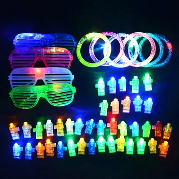 50pcs LED Világító Neon Party Light Ujját Villogó Szemüveg Karkötő Gyerek Játék Cosplay Jelmez, Esküvő, Karácsony navidad