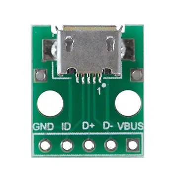 5db Micro USB DIP 2.54 mm Adapter Csatlakozó Modul Testület Panel Női 5-Pin és hozzá való 2.54 mm-es Micro USB PCB Típus Alkatrész