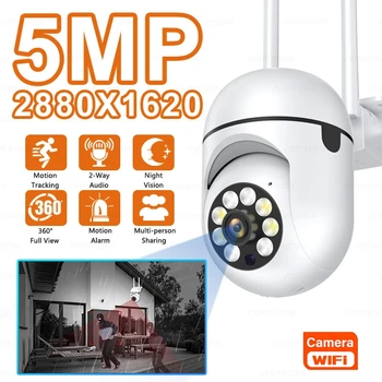 5MP FHD Térfigyelő Kamera CCTV IP Wifi Kamera Auto Tracking éjjellátó Színes Beltéri Biztonsági Monitor vízszigetelés