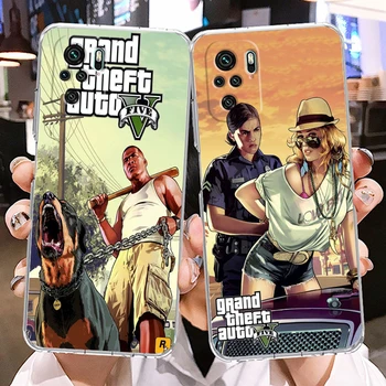 A Grand Theft Auto GTA V Xiaomi Redmi Megjegyzés 12 11E 11 11 11T 10 10 9 9T 9S 8 8 TONNA Pro Plusz 5G Átlátszó Telefon Esetében