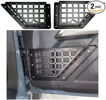 A gyártás Autó Belső kiegészítők Ajtó Tároló Doboz Alumínium Ötvözet Karfa fekete Doboz Molle Panel Bronco 2021+ egyéni