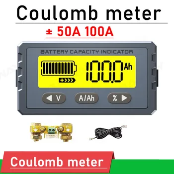 A lítium Akkumulátor Teszter 50A 100A Coulomb-Mérő Monitor Kapacitás teljesítmény kijelző ólom-sav Lifepo4 Lítium-ion BMS 12V 24V 36V 48V 60V DC