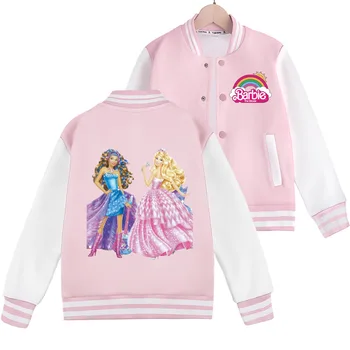 Aranyos Anime Gyermekek Barbie Pulóver Kabát Gyermek Baseball Egységes Aranyos Rajzfilm Alkalmi Állni Galléros Kabát Sportruházat