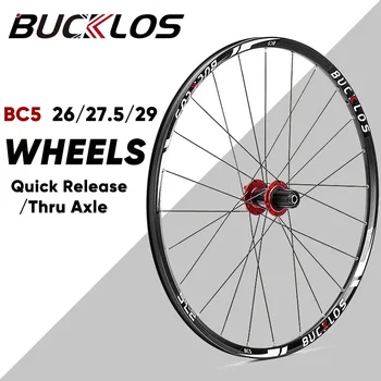 BUCKLOS 29inch Mountain Bike Kerék 26inch 27.5 colos Alumínium Kerékpár Kerékpár Gyors Release/Thru Tengely Tárcsa Fék Kerék MTB Alkatrész
