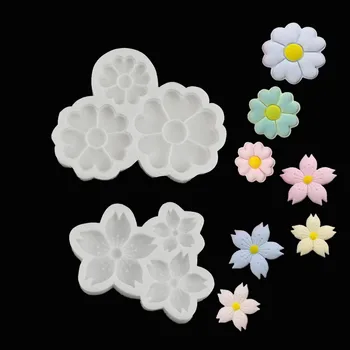 Cseresznye Virágok Szilikon Penész Fondant Torta Dekoráció Penész, Kézzel Készült Dekorációs 3D Csokoládé Öntőforma