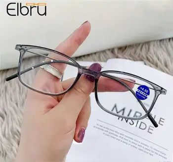 Elbru Ultrakönnyű Anti Kék Fény Olvasó Szemüveg Női Férfi Divat Távollátás Szemüveg Keret Unisex Optikai Szemüveg Diploma+1+4