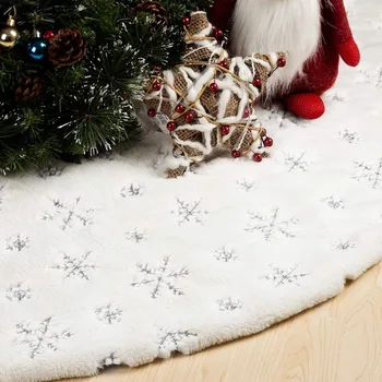 Fehér műszőrme karácsonyfa Szoknya, karácsonyfa Mat, Haza, Party Dekoráció, Ünnepi Díszek, 78 cm, 90 cm, 122cm