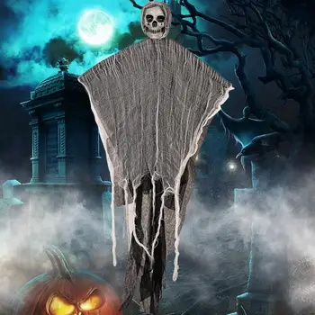 Halloween Lóg Szellem Reális Egyszerű Telepítés Ijesztő Csontváz Lógott Kaszás Szabadtéri Udvaron Haza Kerti Dekoráció Kísértetjárta