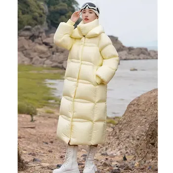 Hideg ellenálló 400g 95% - os Fehér kacsa Kabát Női 2023 Téli Új Megvastagodhat Le a Kabátot Hölgy Szélálló Hosszú Télikabát Meleg Kabát