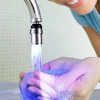 Hőmérséklet-Érzékeny 3-Color Light-up Csaptelep Konyha Fürdő Ragyogás víztakarékos Csap levegőztetők hatékonyan alkalmazhatóak Érintse meg a Fúvóka Zuhany Kellék