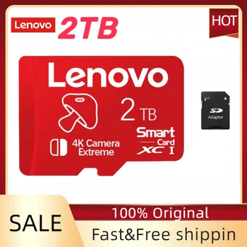 Lenovo Eredeti 2 tb-os SD Memória Kártya Nagy Sebességű SD/TF Flash Kártya V30 Micro TF/SD Kártya Ingyenes SD Adapter Telefon, Számítógép, Kamera