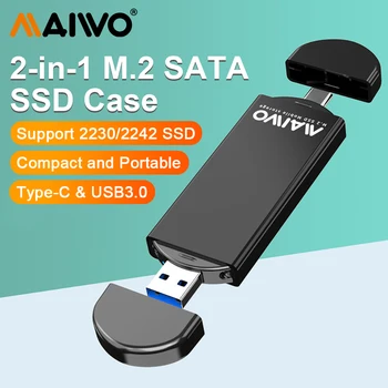 MAIWO M2 NGFF SSD Burkolat SSD Esetében 2 az 1-ben Típus-C/USB3.0 szilárdtestalapú Meghajtó Esetben Laptop, Mini Külső Doboz PC Esetében 2230/2242