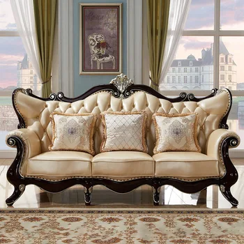Nappali Kombináció Kis Lakás Ebony Szín Fény Luxus Amerikai Stílusú Luxus Első Réteg Marhabőr Villa Készlet