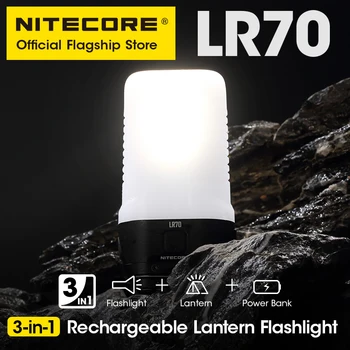 NITECORE 3-in-1 LR70 Kemping Lámpás USB-C az Újratölthető Lámpa 18W QC PD gyorstöltés Power Bank Hordozható Kemping Sátor Lámpa