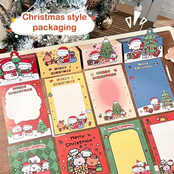 Rajzfilm Karácsonyi Party Aranyos Kártya Fejét Memo Pad Kártya Vissza Vágni Sticky Notes Meghatározott Egyéni Nyomtatott DIY Kártya Csomagolóanyag, Papír