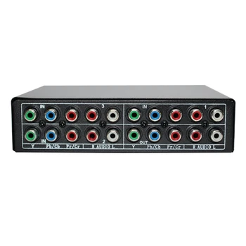RGB Komponens Kapcsoló Választó 5 RCA, 3-utas YPBPR Kábel Alkatrész Kapcsoló AV Váltó PS2 Wii DVD Lejátszó TV
