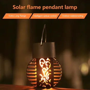 Solar Kemping Lámpa Pislákoló Láng, Fény Kültéri Vízálló Kert Lóg Fény Ünnepi Parti Hangulatát Fény Dekoráció