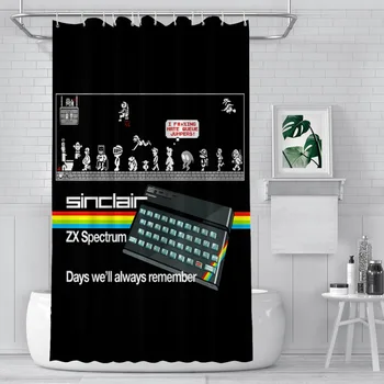 SORBAN UGRÓK Fürdőszobában Zuhanyzó Függöny ZX Spectrum Vízálló Partíció Egyedi lakberendezés Fürdőszoba Kiegészítők