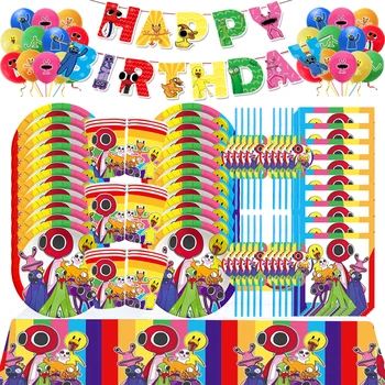 Szivárvány Barátok Szülinapi Party Dekoráció Gyermekek Játék Rainbow Barátai Edények Meghatározott Léggömb Háttér Fél DIY Kellékek