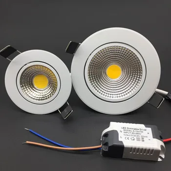 Szög Állítható LED Szabályozható Led beépíthető világítás COB 5w 7w 9w 12w Spot lámpa 85-265V mennyezeti süllyesztett Világítás Beltéri Világítás
