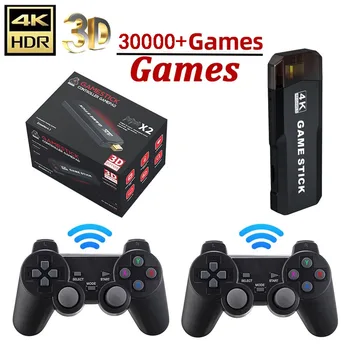 X2 PLUS Videó Játék Stick Konzol 2.4 G Dupla Vezeték nélküli Vezérlő 40000 Játékok 64 gb-os Retro Játékok PSP PS1 FC Fiú Ajándék